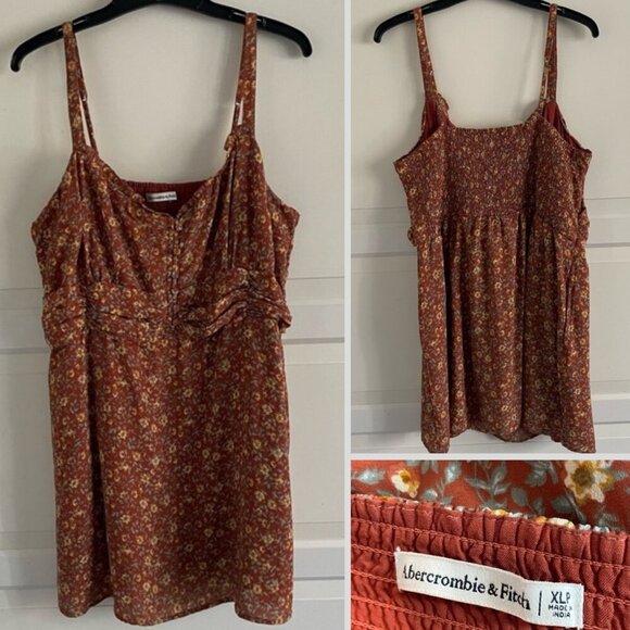 Abercrombie & Fitch Rust Orange Floral Mini Dress 20288 - Picture 1 of 13